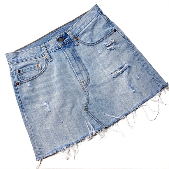 Levi’s Deconstructed Light Blue Denim Skirt 27 - Picture 3 of 8